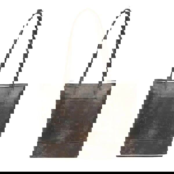 Assots London 'MILLIE' Brown Crazy Horse Distressed Real Leather Designer Tote Work Bag