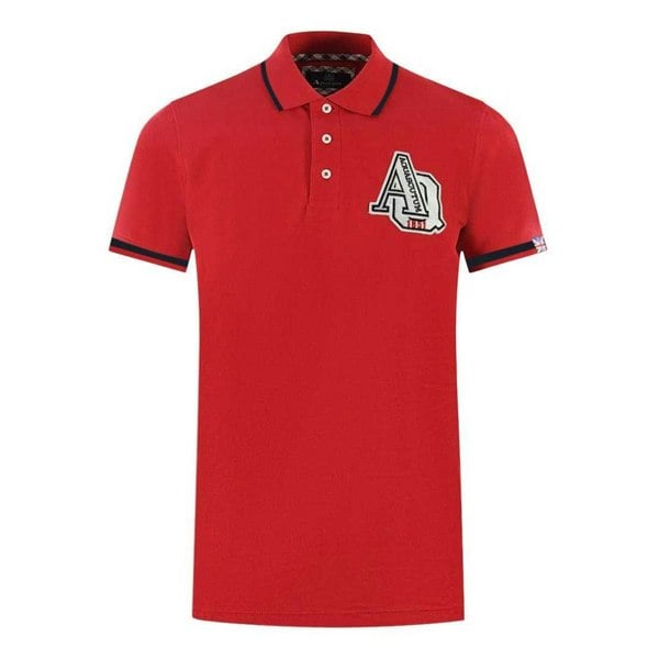 Aquascutum Unisex Adult AQ 1851 Embroidered Tipped Polo Shirt - Red