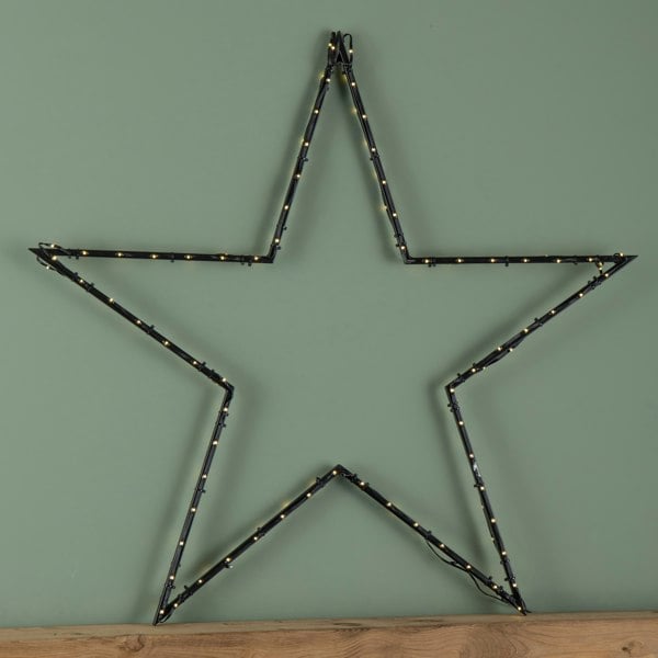 Samuel Alexander 90cm Light up Dewdrop Metal Christmas Star with Garden Stake & Warm White LEDs