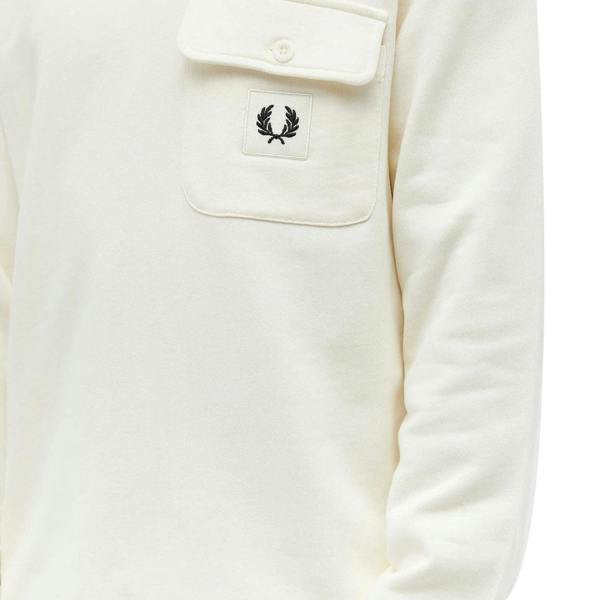 Fred Perry Long Sleeve Loopback Ecru Sweater XS