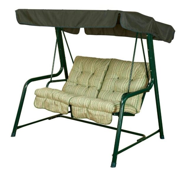 Glendale REPLACEMENT CUSHION ONLY Vienna Deluxe 2 Seater Garden Hammock (Pattern options available) - Cotswold Stripe - 153cm (H) x 140cm (W) X 121cm (D)