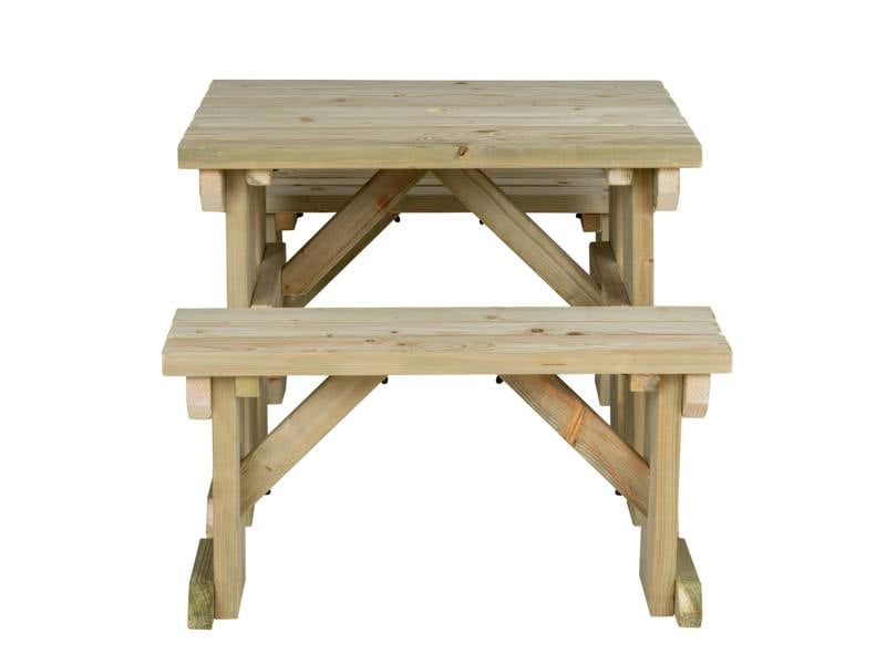 Aspen Picnic Table and Benches Set - Wooden Outdoor Dining Set for Gardens and Patios