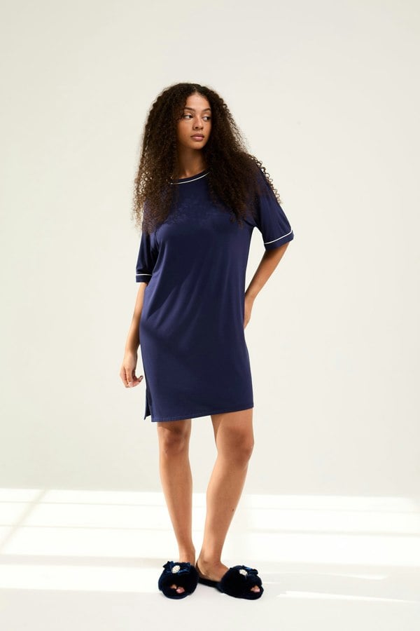 Bamboo Classic Tee Dress in Midnight - Wholesale - Nightgowns