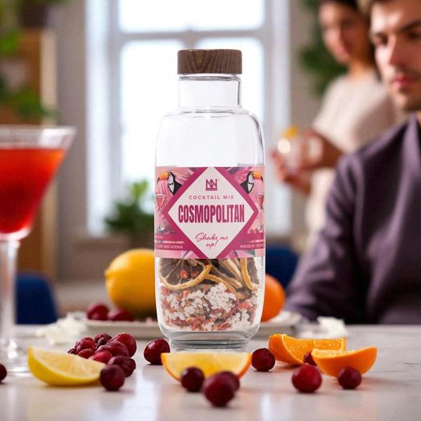A Natural & Noble Cosmopolitan Cocktail Making Kit Surrounded By Fresh Fruit