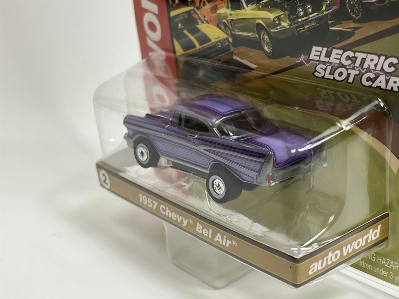 Auto World Slot Cars 1957 Chevy Bel Air Purple Thunderjet Ultra G HO Slot Car SC379-2