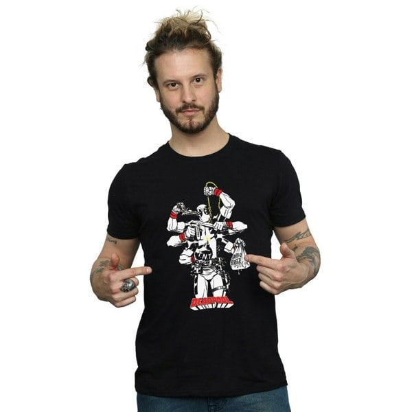 Marvel Mens Deadpool Multitasking T-Shirt - Black
