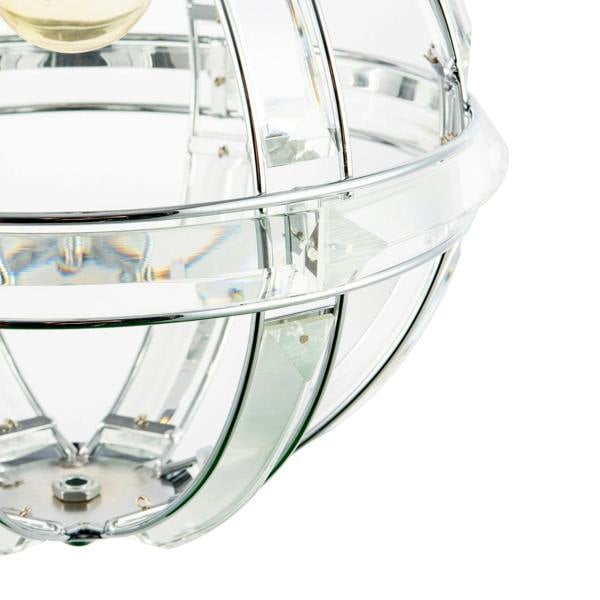 Modern Designer Spherical Chrome and Clear Acrylic Pendant Light Shade Image 5