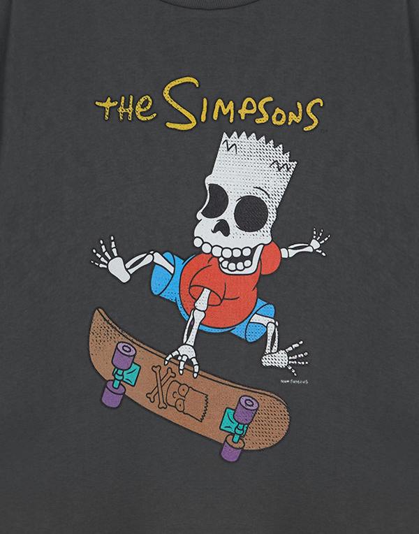 The Simpsons Mens Grey Bart Halloween Short Sleeved T-Shirt