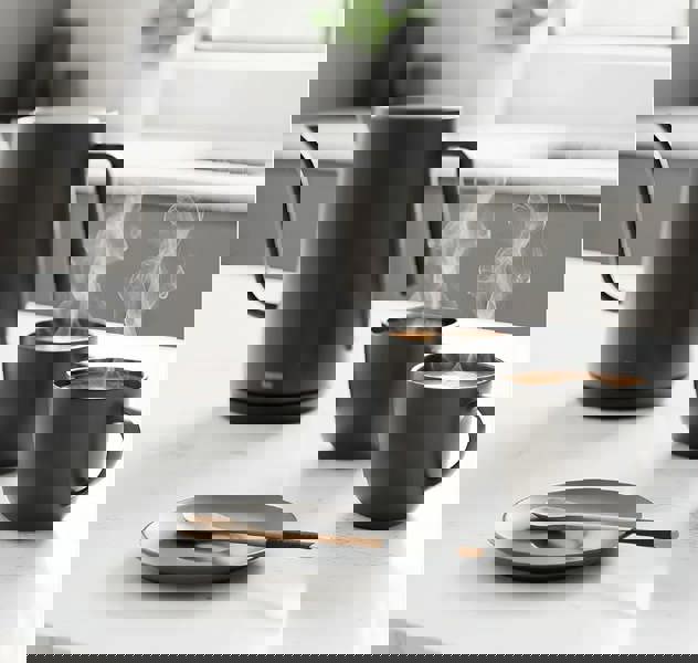 Anygleam Wooden Black 6pcs Wooden Tea Long Spoon Kitchen Tableware