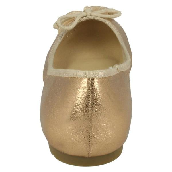 Spot On Ladies Spot On Flat Ballerinas With Tassel Bow Trim