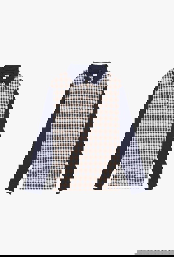 Aquascutum Active Iconic Front Club Check Long-Sleeve Polo