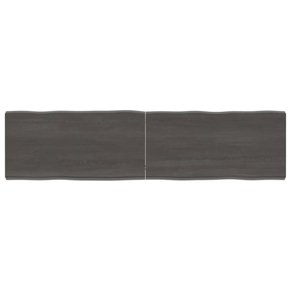Berkfield Table Top Dark Grey 160x40x6 cm Treated Solid Wood Oak Live Edge