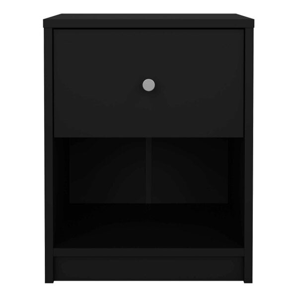 Wyld Haus Tainan Black Bedside Table 1 Drawer 1 Shelf