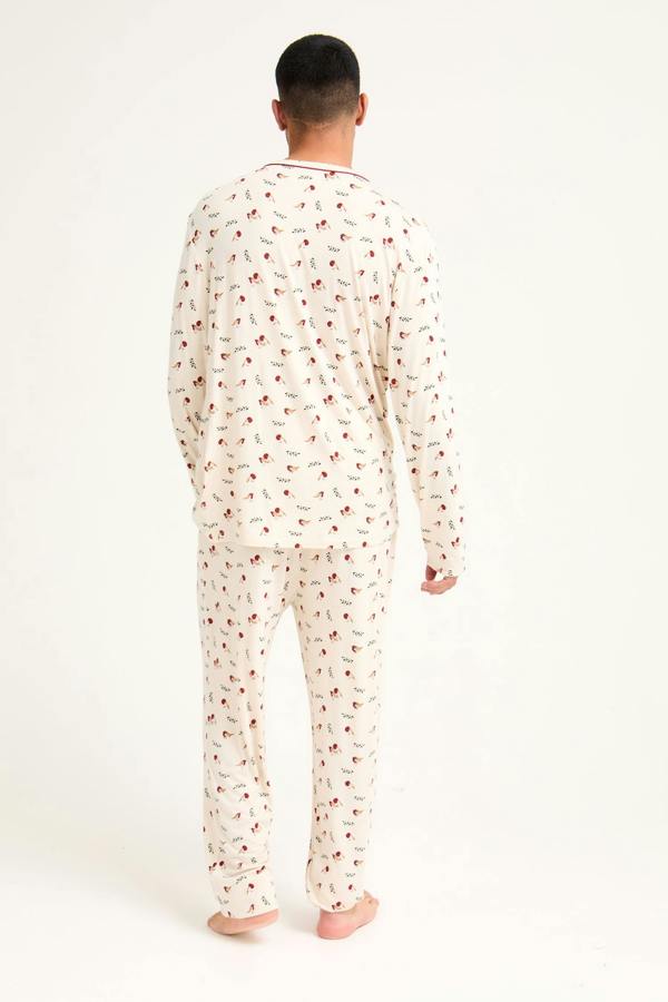 Pretty You London Mister You Bamboo Novelty Pyjama Set in Robin Print