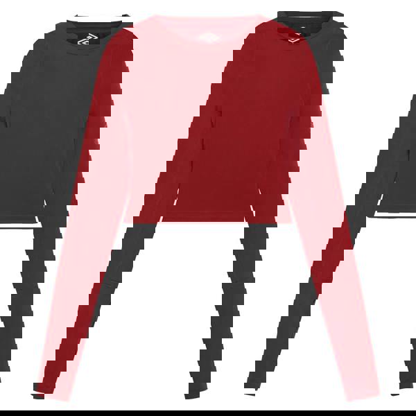 Umbro Womens Pro Long-Sleeved Training Crop Top - Sundried Tomato