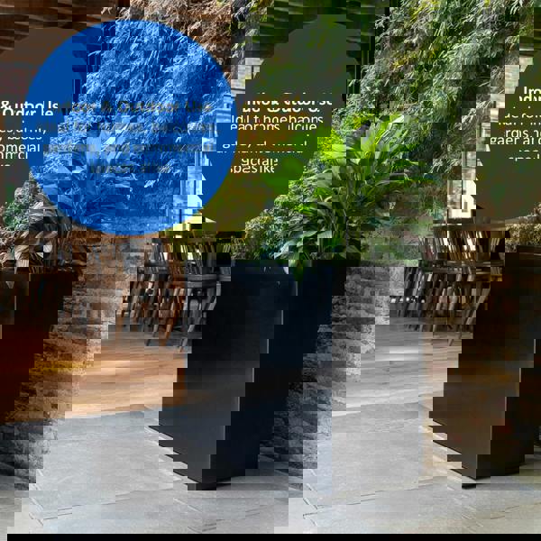 Nicoman Galvanised Matte Black Trough Metal Planter - 90cm x 82cm