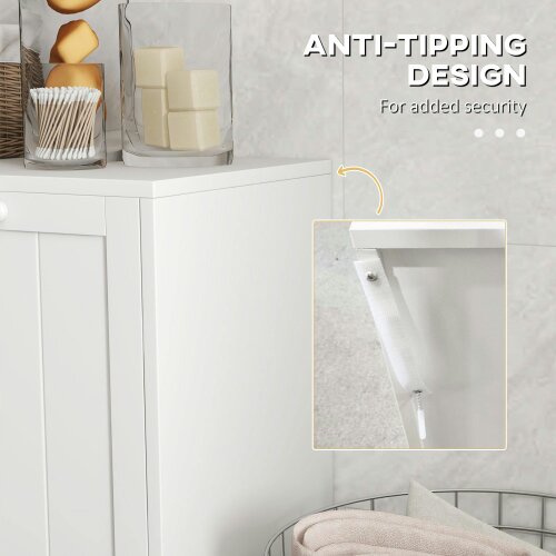Wyld Haus Nema White Double HamFauxr Laundry Storage Cabinet