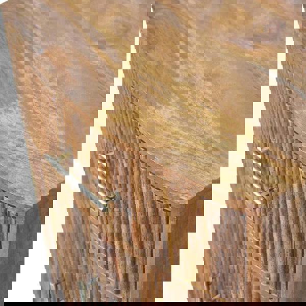 Artisan Furniture Solid Wood Curved Ribbed Bedside with Drawer