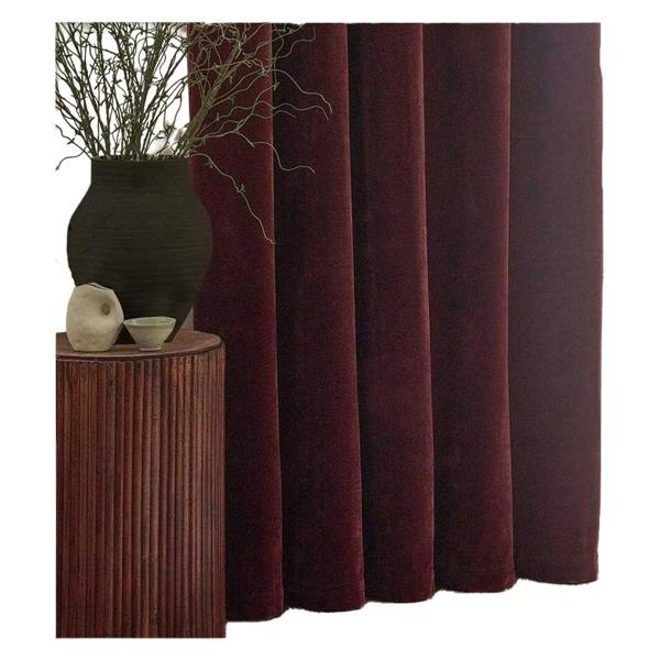Furn Heavy Chenille Eyelet Curtains - Beetroot