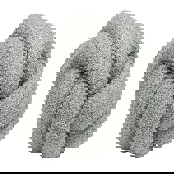 Furn Boucle Fleece Knotted Cushion - Silver