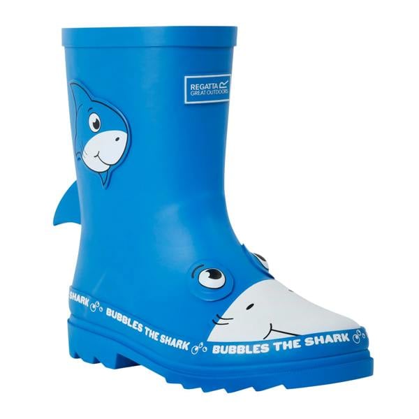 Regatta Childrens/Kids Mudplay II Bubbles The Shark Wellington Boots - Blue