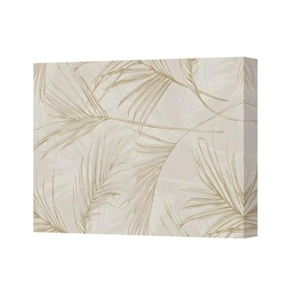 Benjamin Tate Design Neutral Palm Leaf Canvas Wall Art Beige Botanical Print