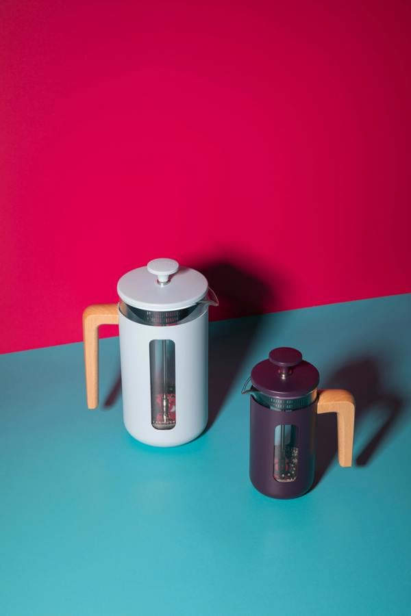 La Cafetière 'Pisa' 8 Cup Cafetiere, Sky Blue with Wooden Handle 1L