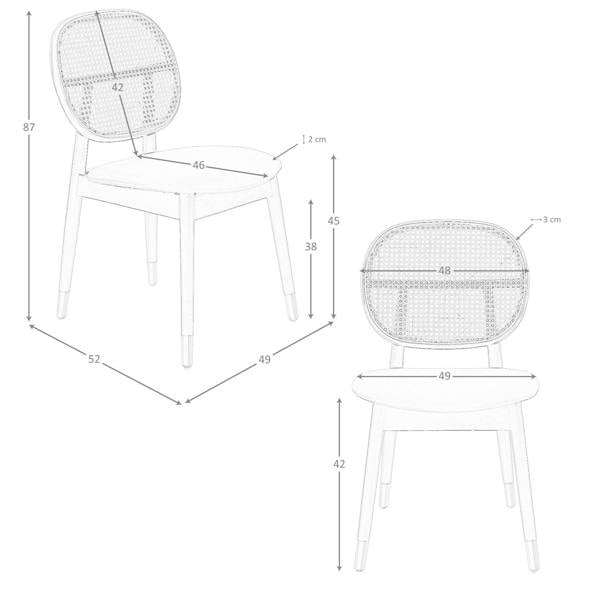 Angel Cerdá Rattan and Black Leatherette Chair 4093