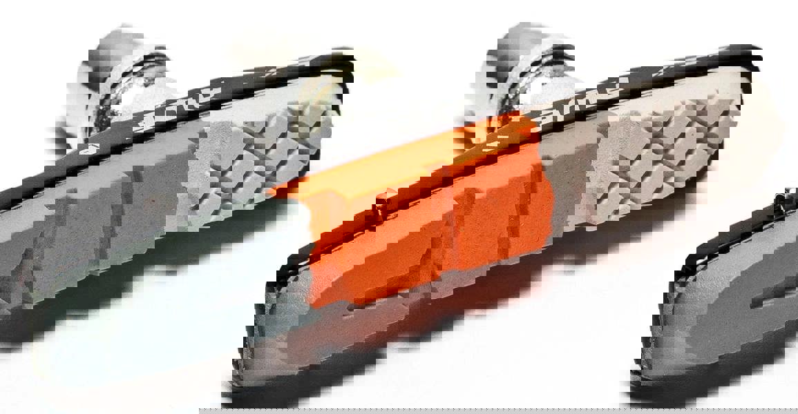 Awe Triple Contour Alloy V Brake Pads Grey/Orange/White 72mm with FREE Spare Pads