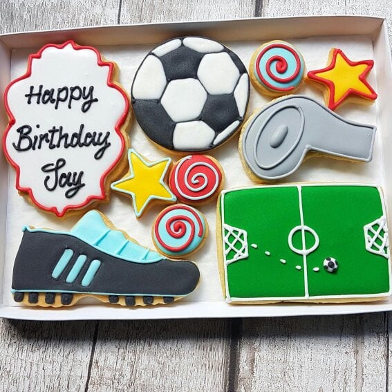 The Cookie Collaboration Personalised Football LETTERBOX Cookies