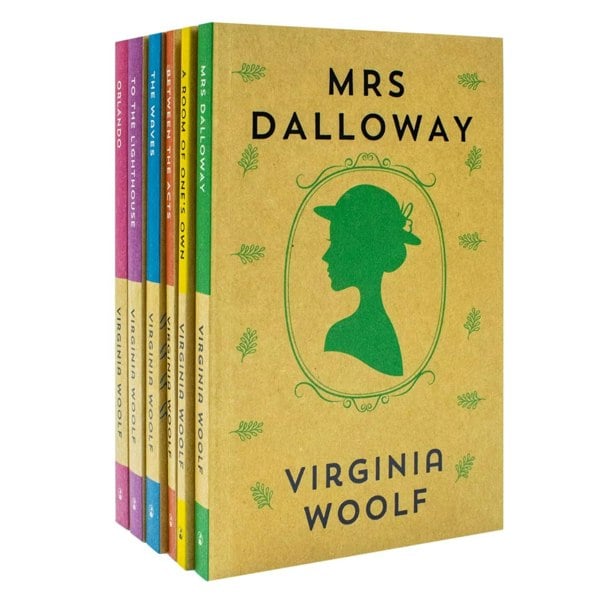 Virginia Woolf 6 Book set A Room Of Ones Own, Mrs Dalloway, Between The Acts, The Waves & more