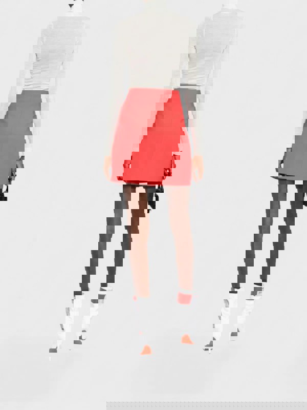 Off-White Logo Print High Waisted Skirt Red White