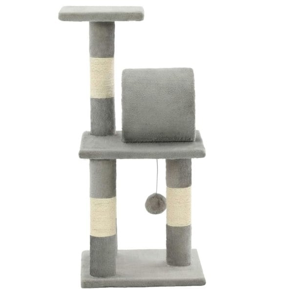 Berkfield Cat Tree with Sisal Scratching Posts 65 cm Grey