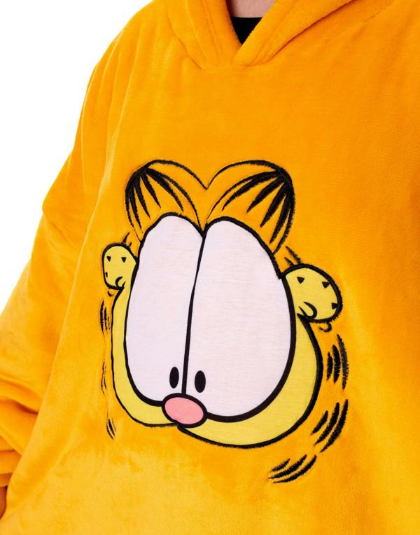 Garfield Unisex Orange Face Blanket Hoodie (One Size)