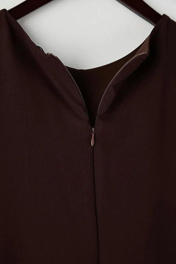 WOVCOR Accessory Detail Midi Plus Size Woven Dress