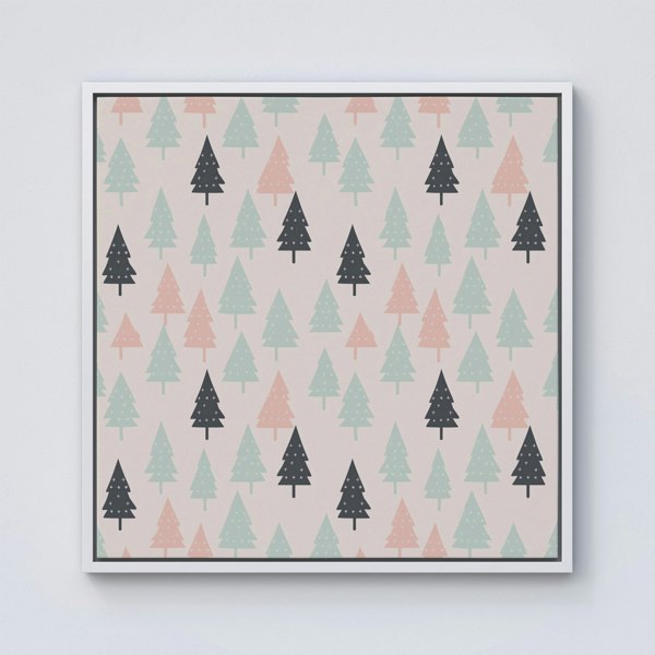 Warren Reed Christmas Tree Silhouette Pattern Framed Canvas