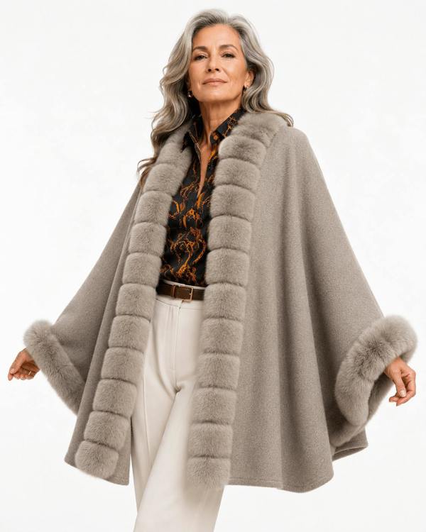 THE WINTER EMPRESS FAUX FUR CAPE - Claudio Lugli Shirts