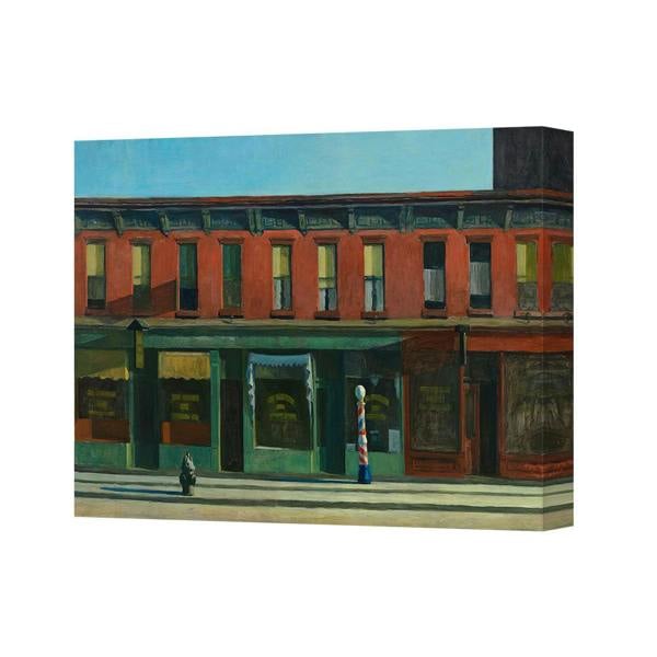 Benjamin Tate Design Urban Street Scene Canvas Art Print Red Brick Building Facade