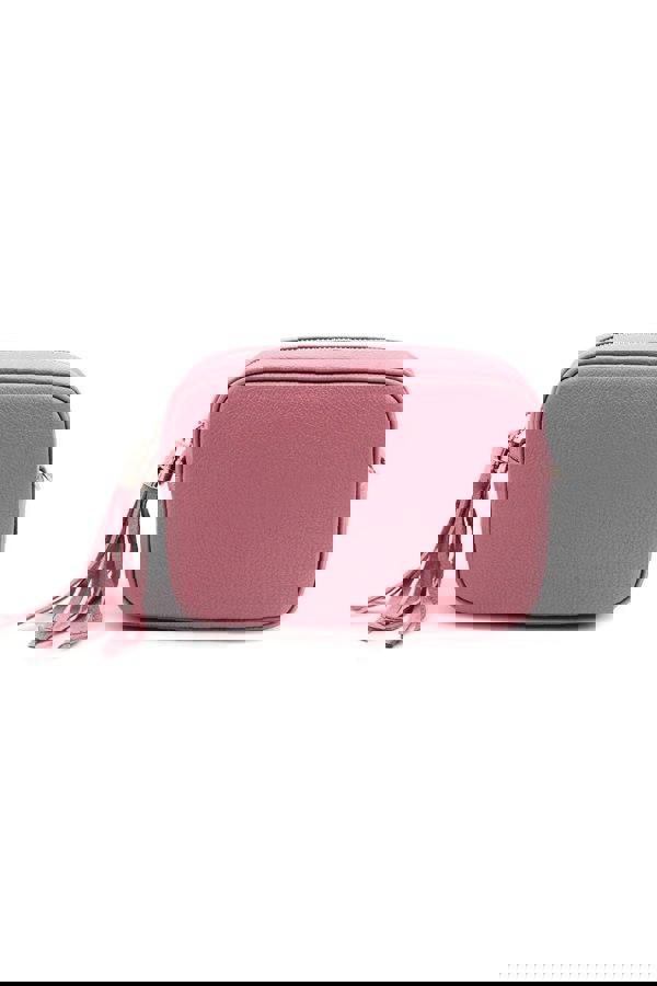 Kitise Tassel Charm Genuine Italian Leather Camera Handbag Crossbody Bag