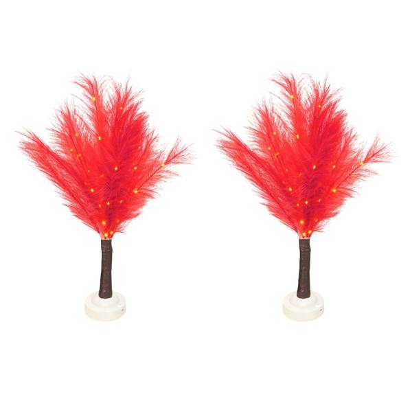 70cm Red Feather Tree Table Lamp with Warm White LEDs, Decorative Indoor Light image 5