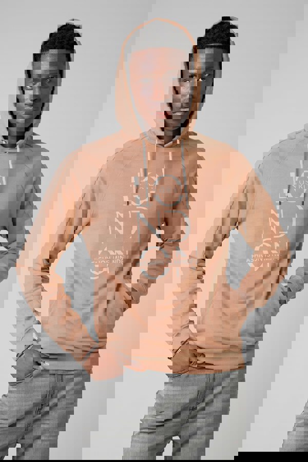 ENORSIA Raglan Sleeve Chest Print Hoodie