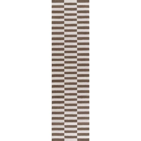 Loft Striped Brown Rug underfloor heating.
