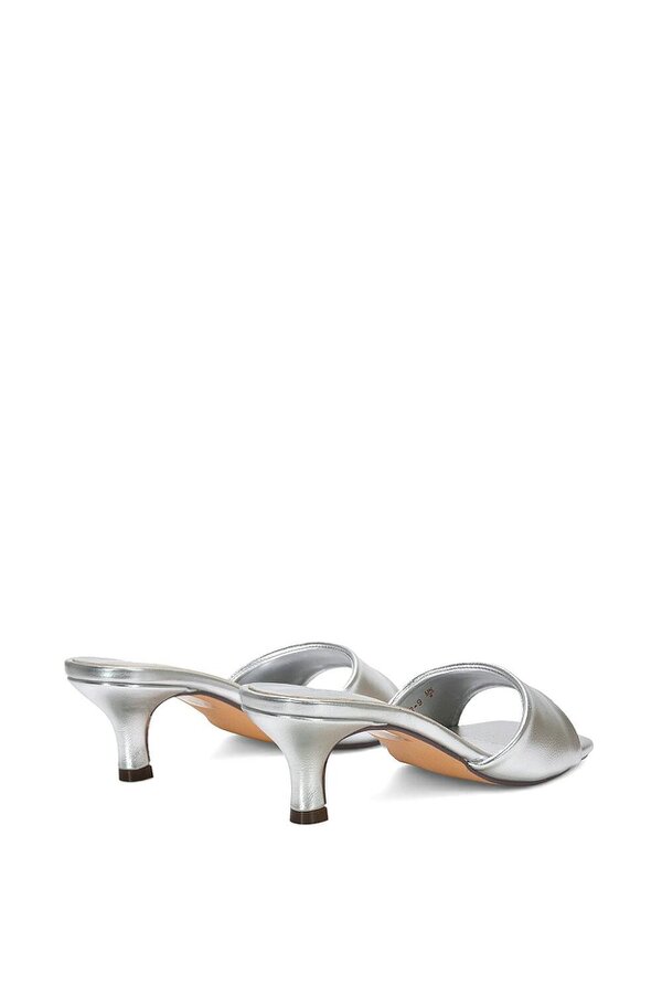 XY LONDON Square Toe Stiletto Kitten Heel Mule Sandals