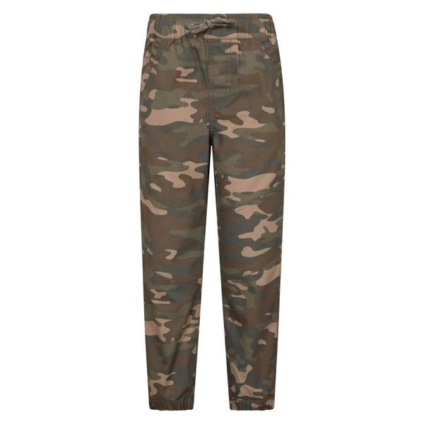 Mountain Warehouse Childrens/Kids Camo Reinforced Knee Trousers - Green/Brown - 