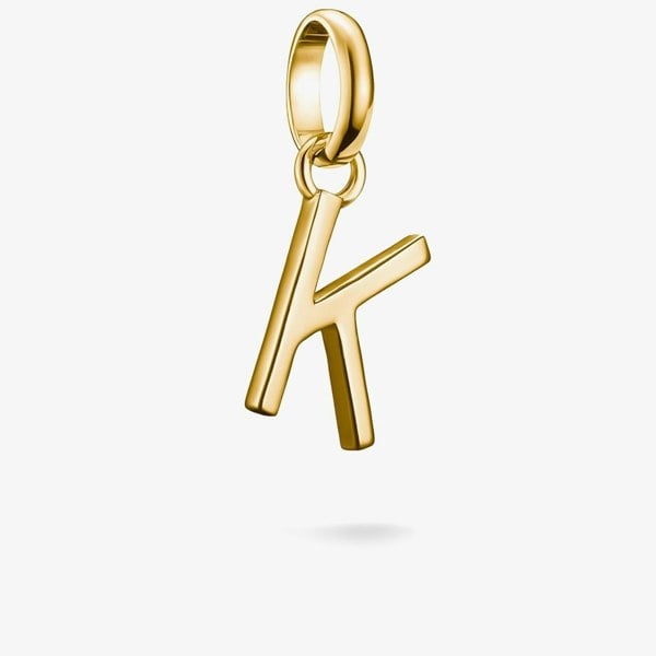 THOMAS SABO Charm Club Connect Gold Plated Letter K Charm CC1217-413-39