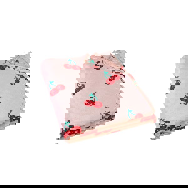 Catherine Lansfield Disco Cherries Cosy Fleece Oversized Blanket Throw Pink