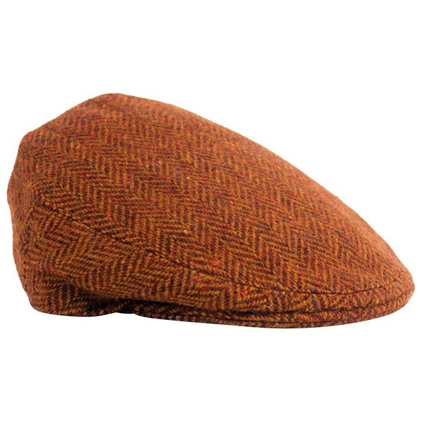 Gamble & Gunn Dolton Molloy & Sons Irish Donegal Tweed British Made Vermilion Red Flat Cap