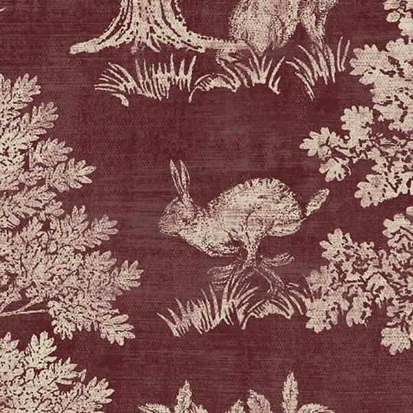 Joules Fox & Hare Red Wallpaper
