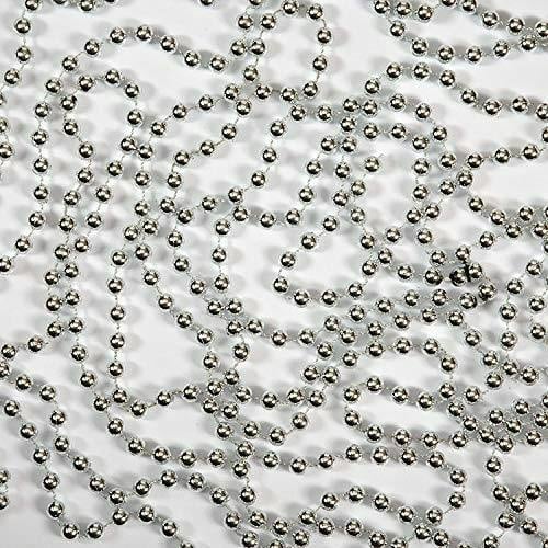 24ft Silver Metallic Bead Garland for Christmas Trees, Wreaths and DIY Decorations image 5