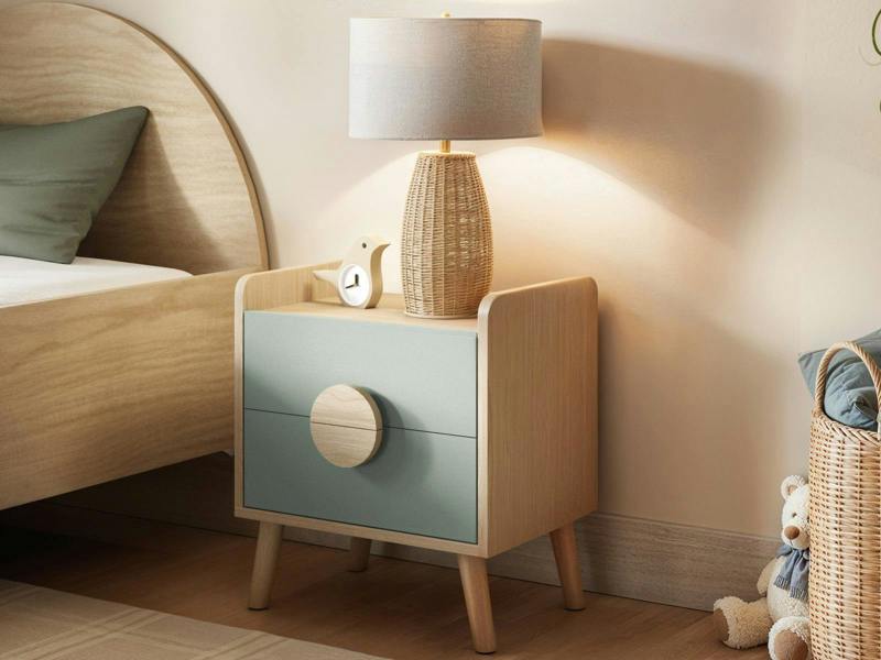 Noah 2 Drawer Bedside Table Oak